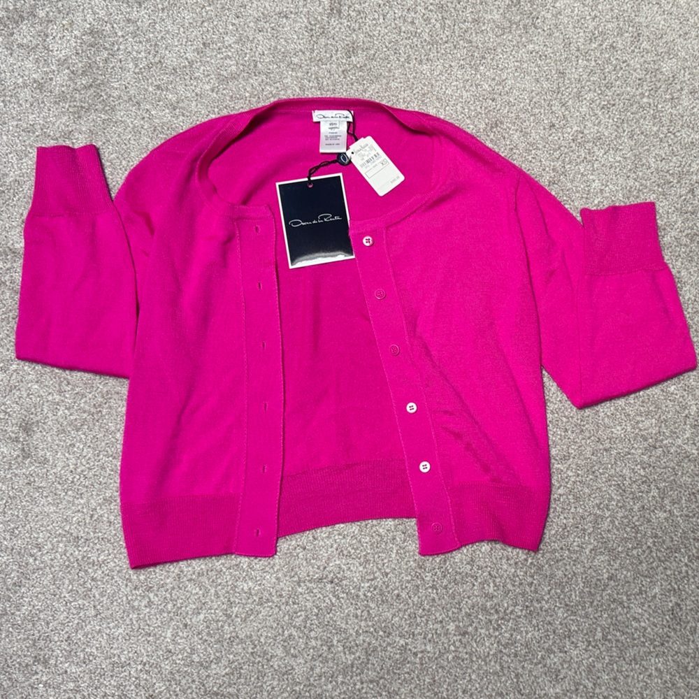 Oscar de la Renta Fuchsia Cardigan